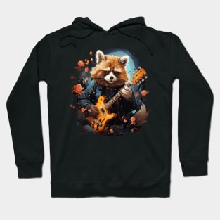 Red Panda Playing Guitar Hoodie